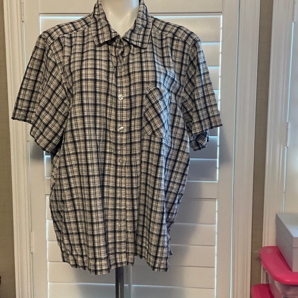 Erika Black and White Checkered Button Down Shirt